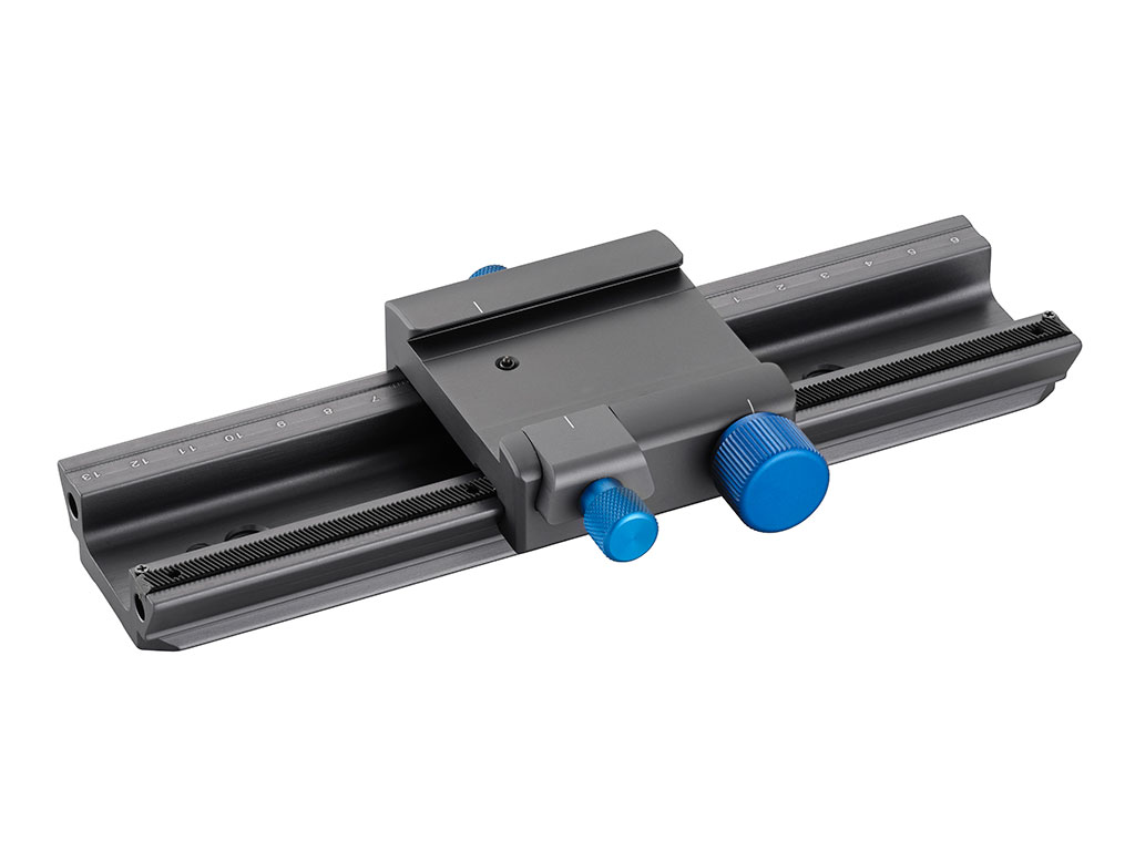 Focusing rail dove tail clamping, parallel ARCA-compatible