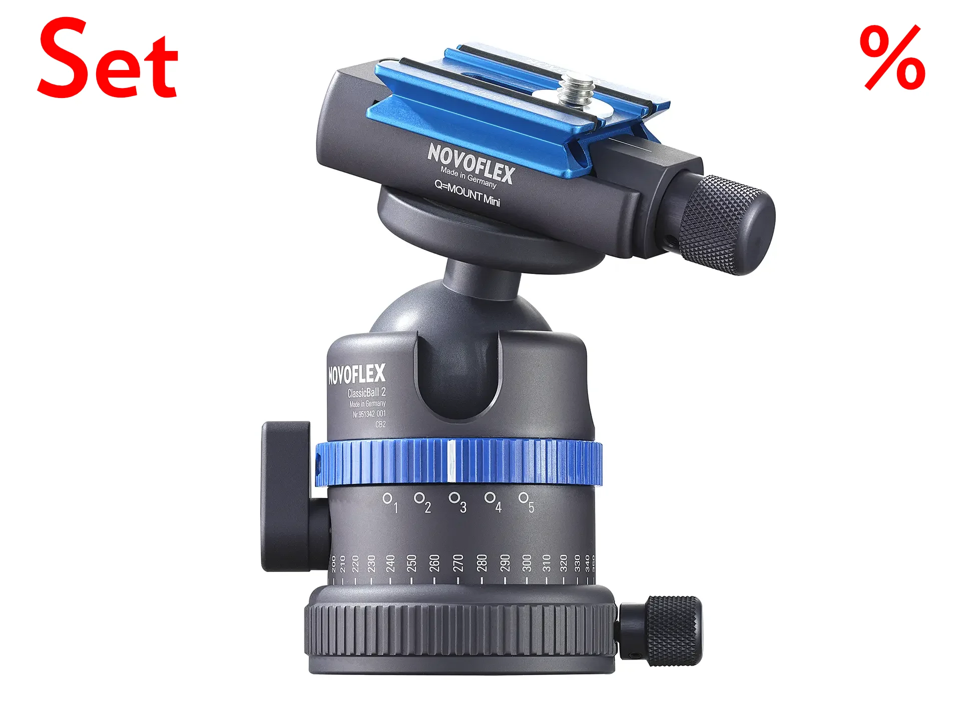 ClassicBall 2 Set with Q=MOUNT Mini and QPL Slim 39 A compact and travel-ready ball head set